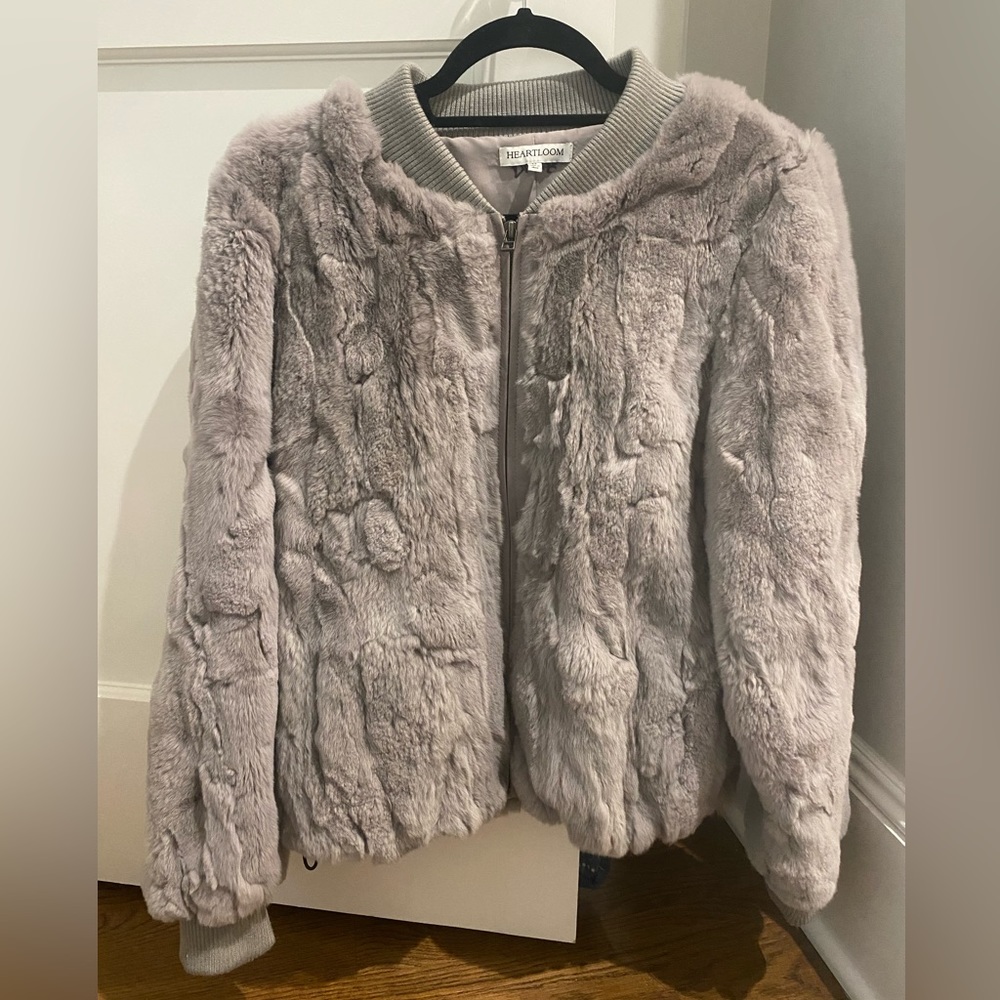 Heartloom fur zip up jacket